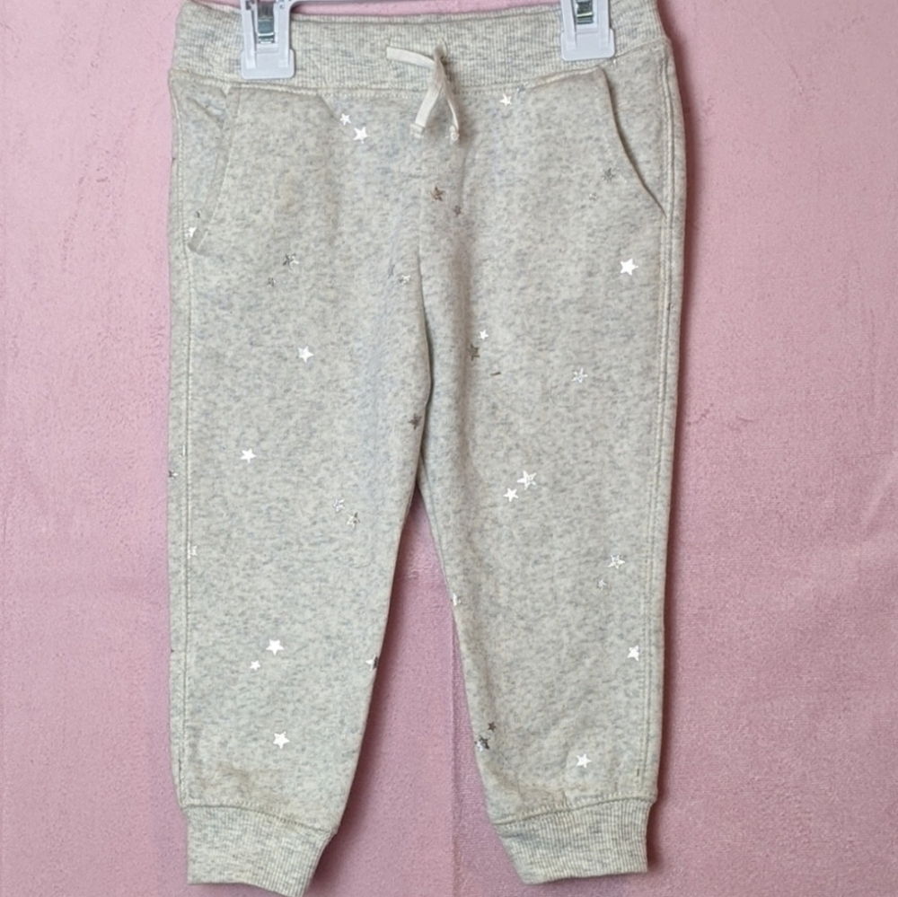 OshKosh B'Gosh Heather Gray Silver Star Print Joggers with Pockets 24 Months